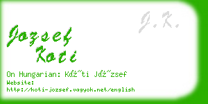 jozsef koti business card